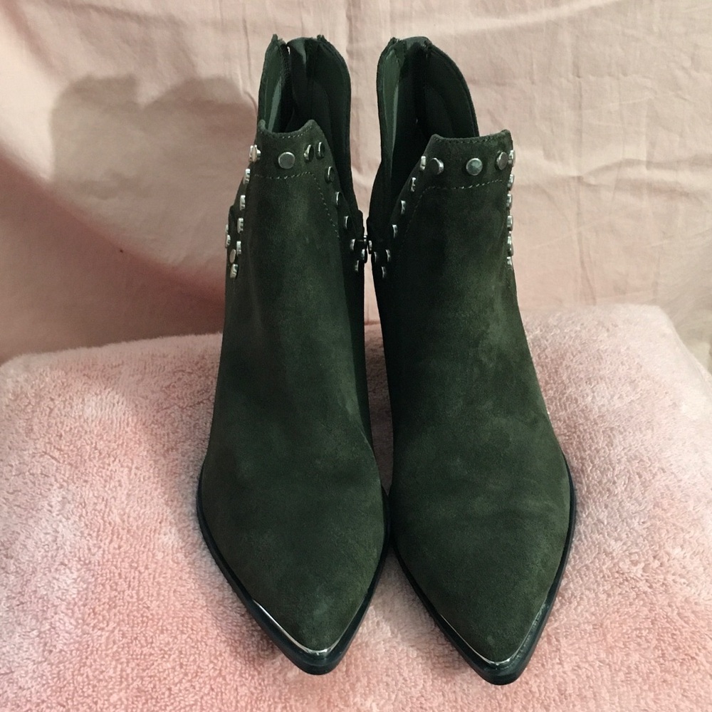 Marc Fisher Dark Green Suede Ankle Booties